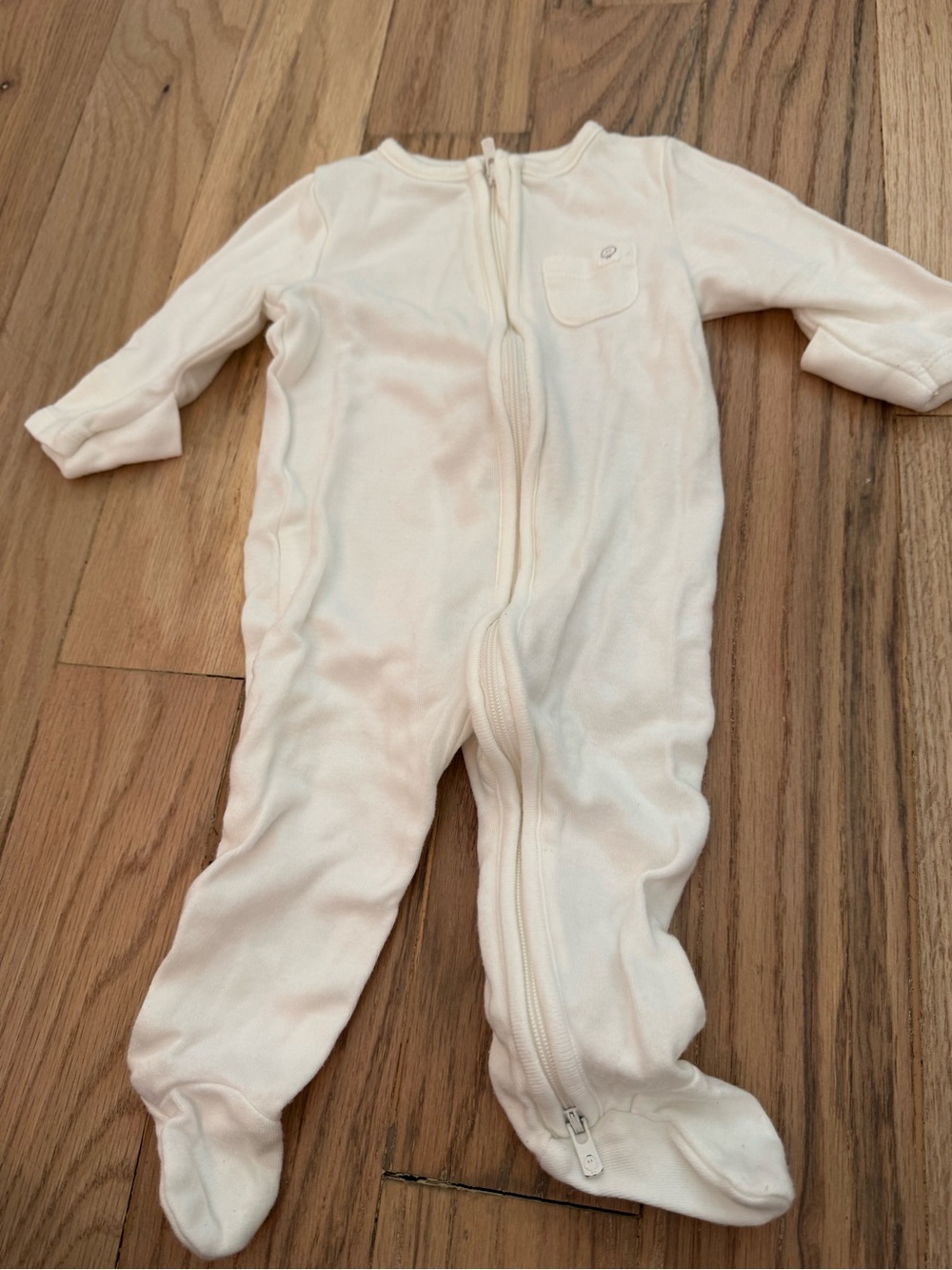 Cream Footed Baby One-Piece Zipper Sleepuit